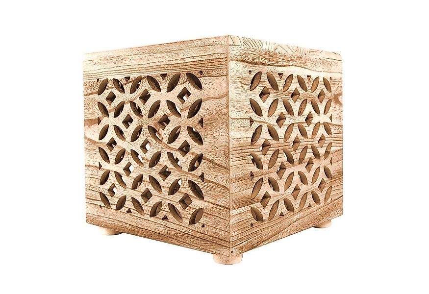 Homestyle4u Nachttisch Hocker Holz Würfel Nachttisch braun natur Couchtisch günstig online kaufen