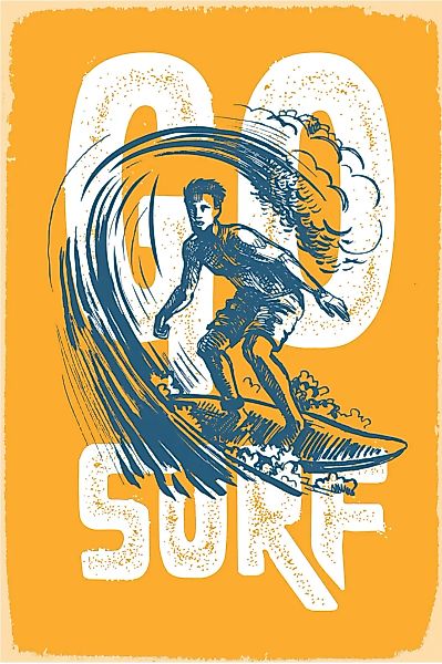 queence Metallbild "Go Surf", (1 St.), Stahlschilder günstig online kaufen
