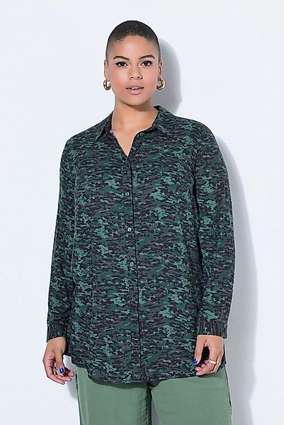 Studio Untold Hemdbluse Hemdbluse Straight Shape Camouflage Langarm günstig online kaufen