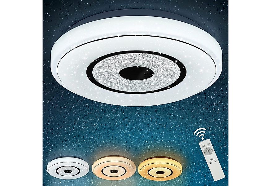 ZMH LED Deckenleuchte Dimmbar 18W Fernbedienung Rund Sternenhimmel Design, günstig online kaufen