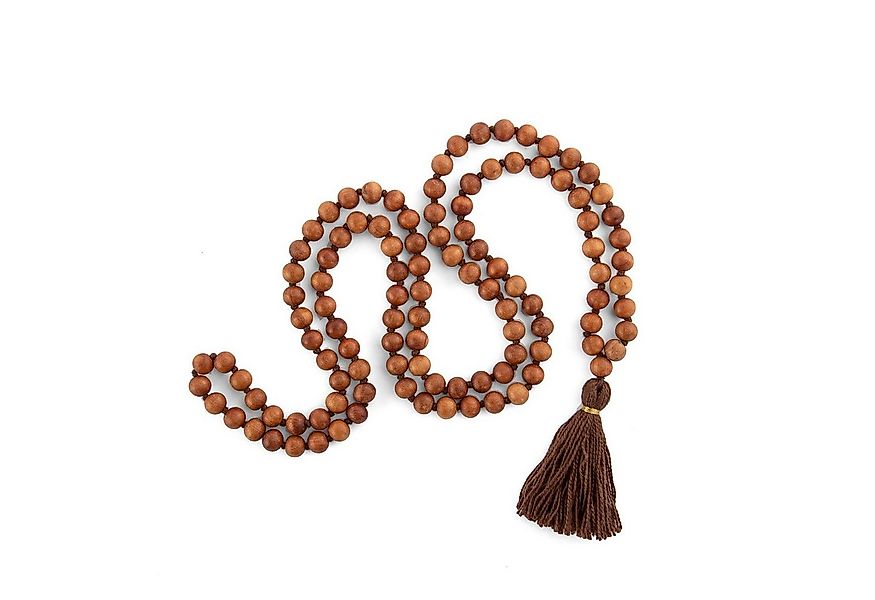 bodhi Perlenkette Mala Yoga Kette mit Sandelholz-Duft, farbige Quaste, 108 günstig online kaufen