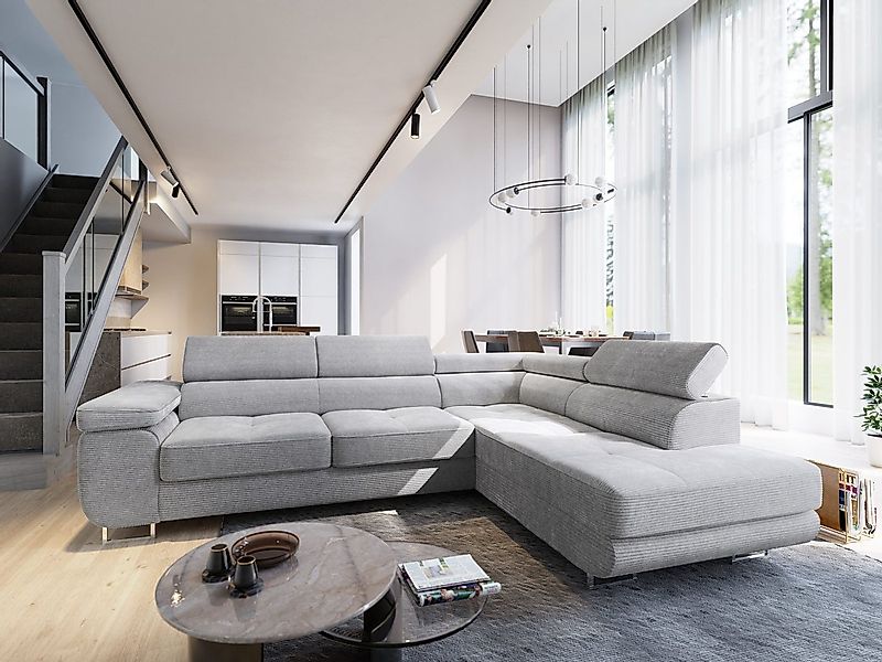Masseno Ecksofa APIRO mit Schlaffunktion L-Form, Sofa mit Bettkasten günstig online kaufen