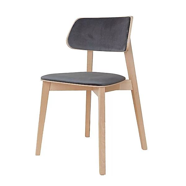 2 Stühle Buche Grau in modernem Design 45 cm Sitzhöhe (2er Set) günstig online kaufen