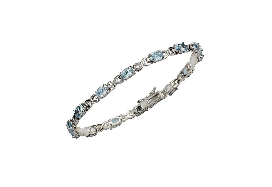 Zeeme Armband Silber 925 rhodiniert 19cm lang mit 14x Blautopas (beh) günstig online kaufen