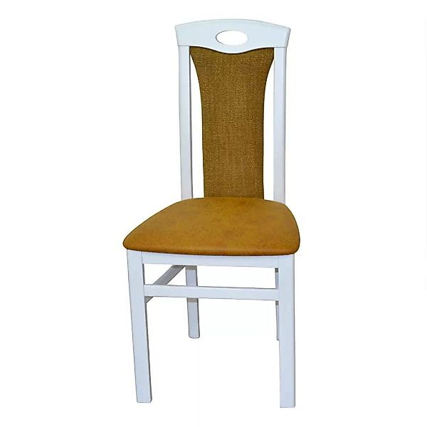 Gepolsterte Stühle in Weiß Ocker Gelb (2er Set) günstig online kaufen