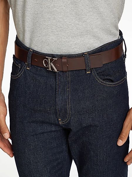 Calvin Klein Jeans Ledergürtel "ROUND MONO PLAQUE LTHR BELT 35MM", mit CK-L günstig online kaufen