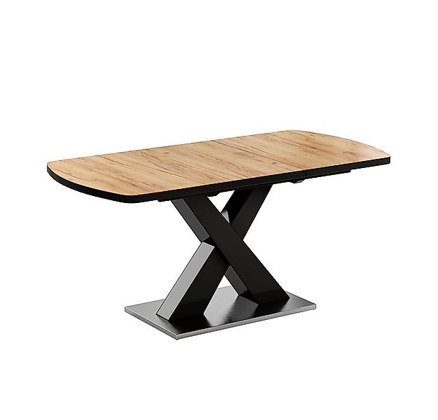 Vicco Esstisch Chinto, Schwarz/Eiche rustikal, 120 x 80 cm ausziehbar günstig online kaufen