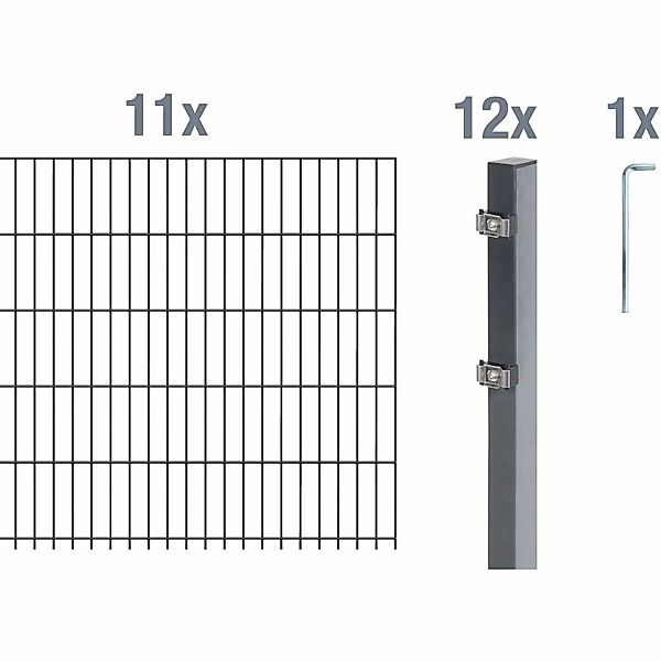 Alberts Doppelstabmattenzaun Grundset, (Set), Höhe: 80-160 günstig online kaufen