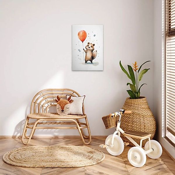 A.S. Création Leinwandbild "Cute Raccoon Orange - Wandbild Weiß Braun Keilr günstig online kaufen