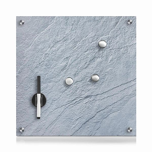 Zeller Present Pinnwand "Schiefer", Glas, grau 40x40 günstig online kaufen