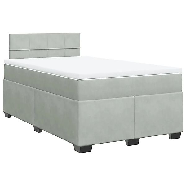 vidaXL Boxspringbett mit Matratze Hellgrau 120x200 cm Samt 3288582 günstig online kaufen