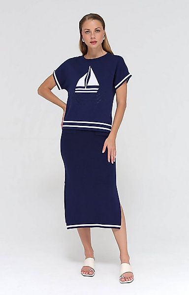 Passioni Strickrock mit Kontrastdetails günstig online kaufen