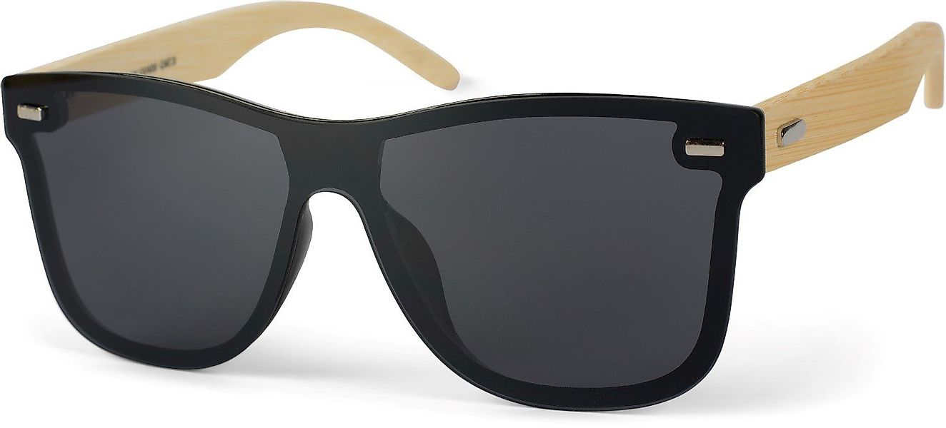 styleBREAKER Sonnenbrille Monoglas Nerd Sonnenbrille Bambus günstig online kaufen
