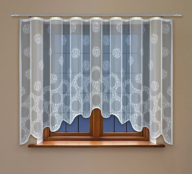 HAFT Gardine KREISE, halbtransparent, Jacquard-Stoff, Kräuselband, Store günstig online kaufen