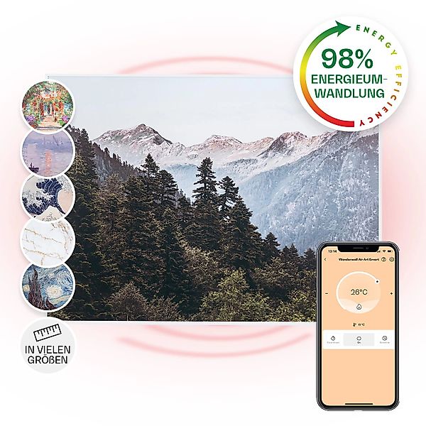 Klarstein Wonderwall Air Art Smart Infrarotheizung 80x60 cm 500 W Wandmonta günstig online kaufen
