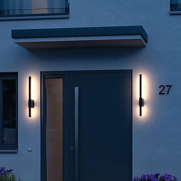 Paulmann LED Außen-Wandleuchte "Stan IP44, 3000K, 230V Anthrazit Aluminium" günstig online kaufen