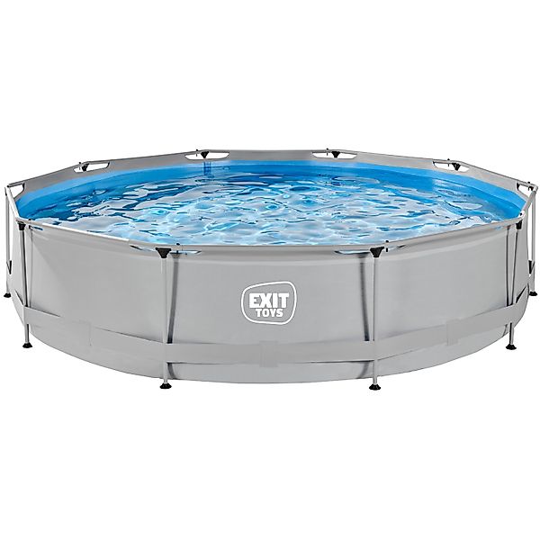 EXIT Soft Grey Pool Grau ø 360 x 76 cm m. Filterpumpe günstig online kaufen