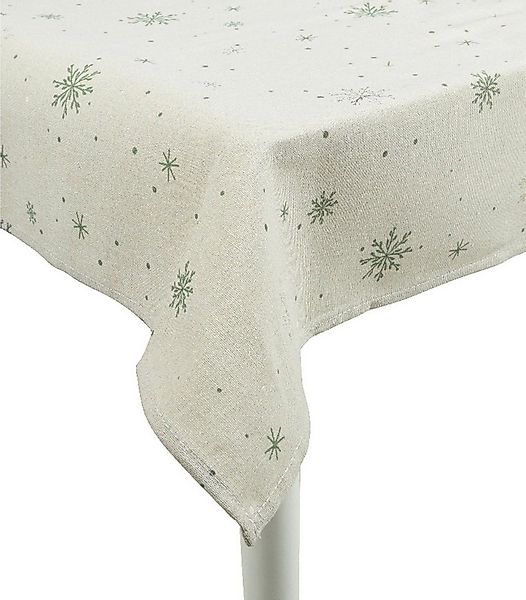 Kaemingk Tischdecke SARA, B 140 cm, L 240 cm, Creme, Grün, (1-tlg), Baumwol günstig online kaufen