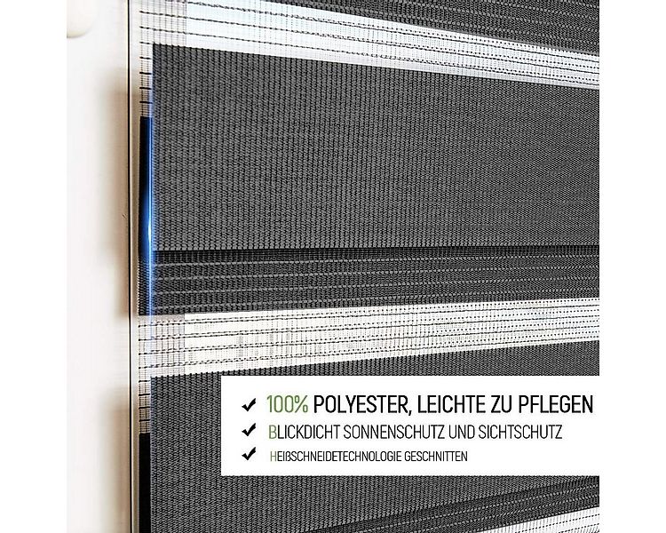 Doppelrollo Klemmfix ohne Bohre, OUBO, verdunkelnd, Fensterrollo Seitenzugr günstig online kaufen