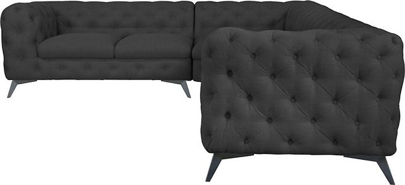 Leonique Chesterfield-Sofa "Ecksofa GLYNIS L-Form mit Wellenunterfederung, günstig online kaufen