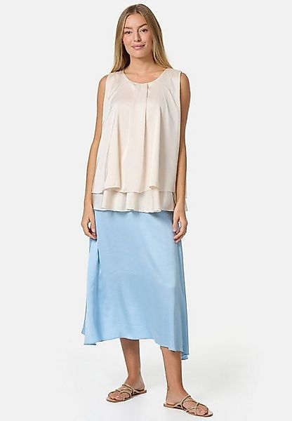 PM SELECTED Blusentop PM30 (Sommerlicher Sleeveless Overlay Satin Top in Ei günstig online kaufen