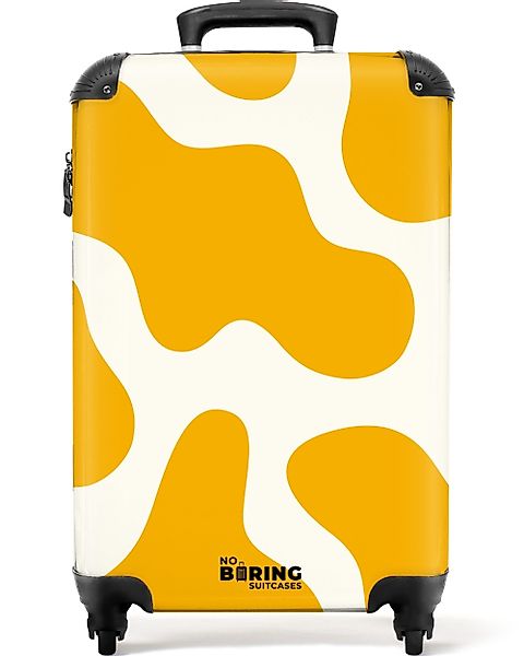 NoBoringSuitcases.com© Hartschalen-Trolley Weiß mit gelben Flecken günstig online kaufen