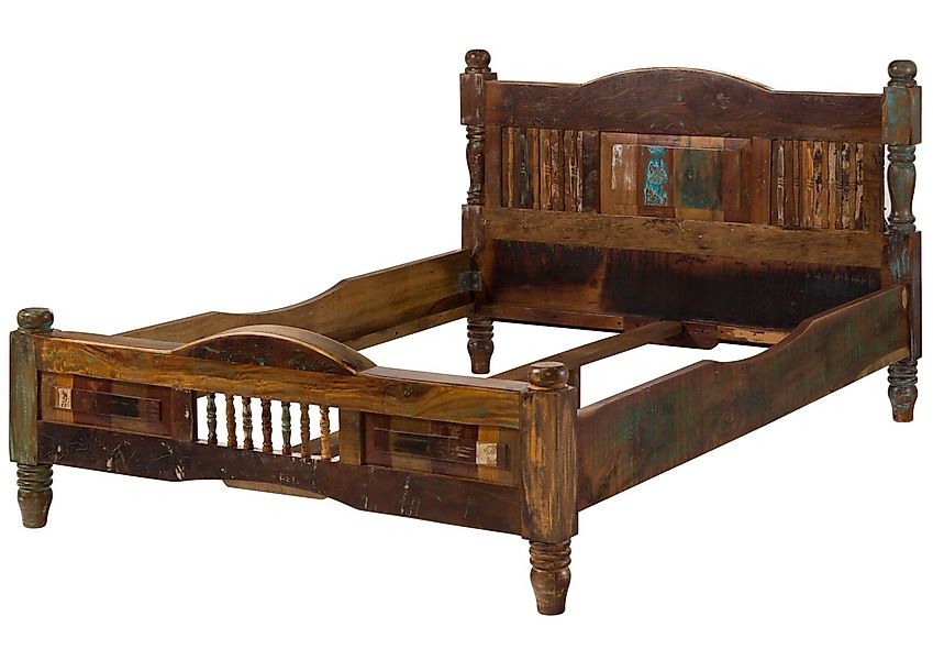 Massivmoebel24 Massivholzbett (Bett Altholz 140x200x100 mehrfarbig günstig online kaufen