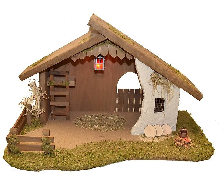 Alfred Kolbe Krippe Krippenstall mit Trafo, mit Laterne, Busch, Lagerfeuer, günstig online kaufen