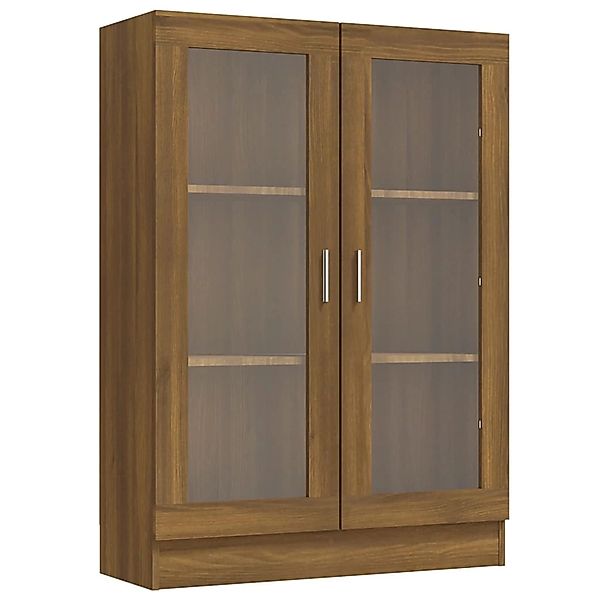 VidaXL Vitrinenschrank Braun Eiche-Optik 82,5x30,5x115cm Holzwerkstoff günstig online kaufen