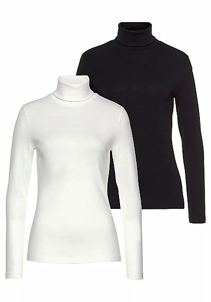 Flashlights Rollkragenshirt (2er-Pack) Langarm, sehr figurbetont, günstig online kaufen