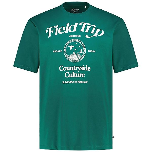 s.Oliver T-Shirt mit Print Farbe oliv Größe: 4XL günstig online kaufen