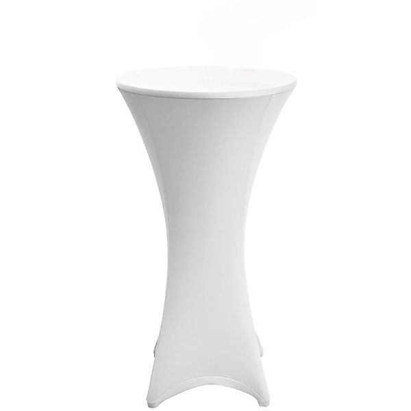 Beautissu Stretch Stehtisch Bistrotisch Husse Ø60-65cm Weiß günstig online kaufen