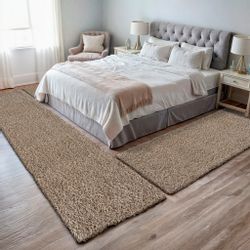 OTTO home Hochflor-Bettumrandung "Banji" Höhe 37 mm 3 tlg. Uni Farben, weic günstig online kaufen