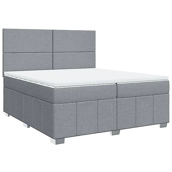 vidaXL Boxspringbett mit Matratze Hellgrau 200x200 cm Stoff 3291768 günstig online kaufen