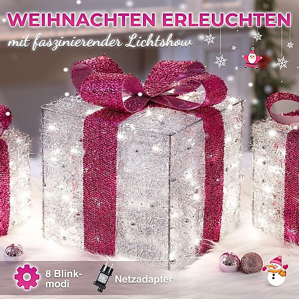 Elegear Weihnachtsfigur 3 Set LED Geschenkbox günstig online kaufen