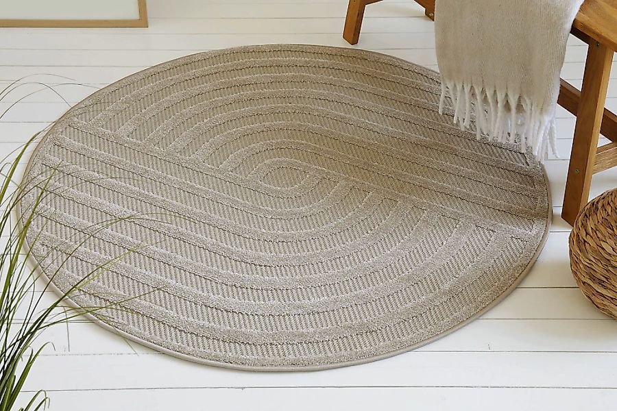 OTTO home Outdoorteppich "Tamsin" rund 6 mm Höhe In- und Outdoor Teppich, w günstig online kaufen