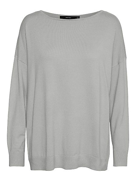 VERO MODA Boxy U-boot-ausschnitt Bluse Damen Grau günstig online kaufen