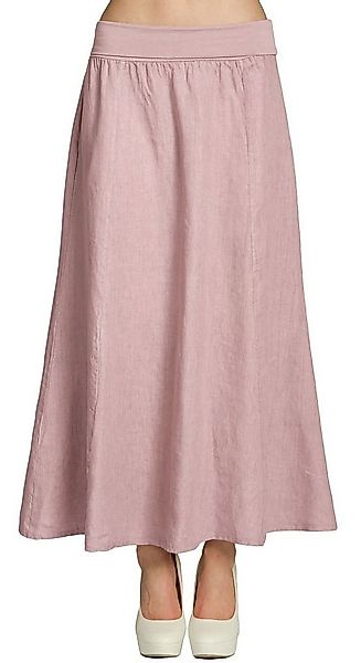 Caspar Faltenrock RO019 Damen langer Maxi Sommer Leinenrock mit figurfreund günstig online kaufen