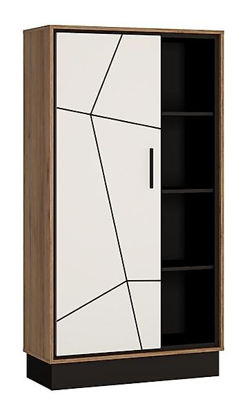 Regal BROLO BROR01 von Wojcik Catania Eiche/Perlschwarz/ Möbelbauplatte wei günstig online kaufen
