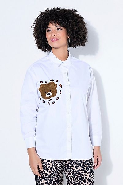Angel of Style Longbluse Bluse oversized Bärchen-Applikation Langarm günstig online kaufen