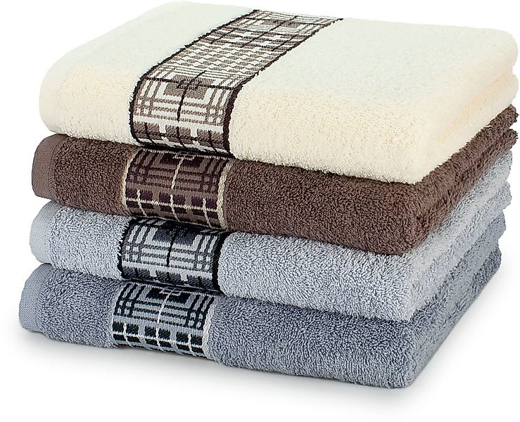 Möve for frottana Badetuch Fjord, Walkfrottier (1-St), mit tollem Uni Karo günstig online kaufen