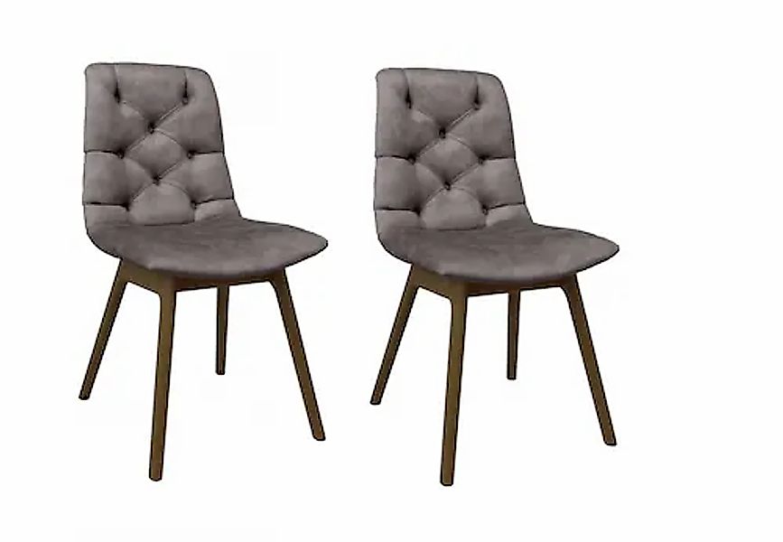 andas Esszimmerstuhl »Ramon«, (Set), 2 St., Samt, mit Massivholzbeinen, in günstig online kaufen