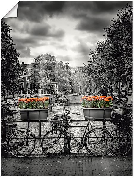 Artland Wandbild »Amsterdam Herengracht & Sonnenstrahlen«, Fahrräder, (1 St günstig online kaufen
