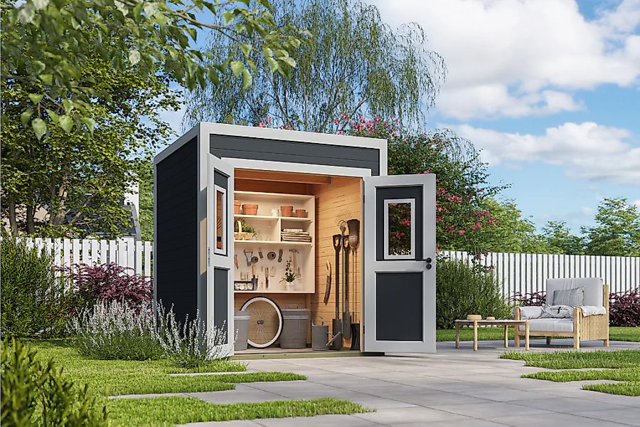 Nordic Holz Gartenhaus "Felix 1", kleiner stilvoller Schuppen mit Flachdach günstig online kaufen