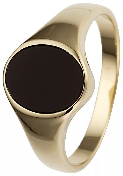 JOBO Fingerring, 585 Gold mit Onyx oval günstig online kaufen
