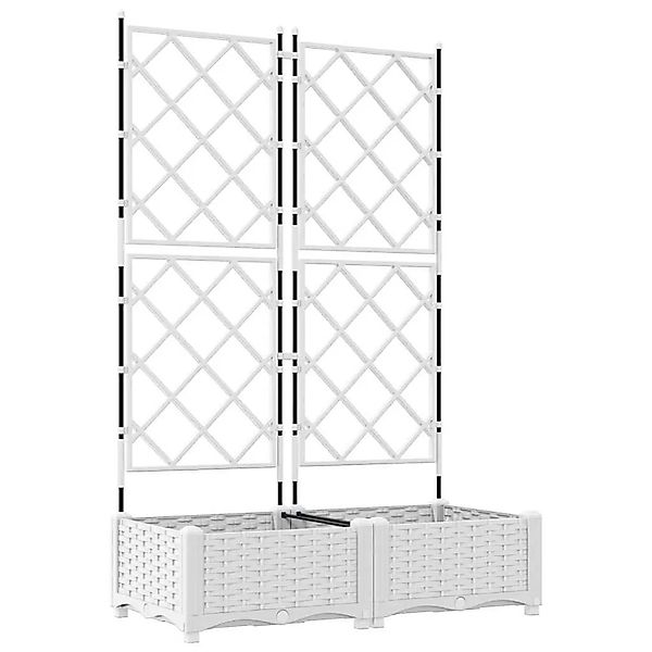 vidaXL Garten-Pflanzgefäß 2 Stk Weiß 80 x 40 x 125,5 cm Stahl 42002905 günstig online kaufen