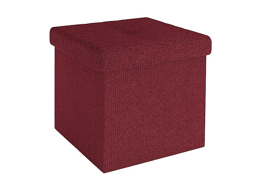 Intirilife Sitzhocker (Sitzwürfel mit Stauraum 38x38x38 cm in GRANAT ROT - günstig online kaufen