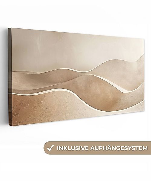 OneMillionCanvasses® Leinwandbild Panorama Beige - Natur - Abstrakt - Moder günstig online kaufen