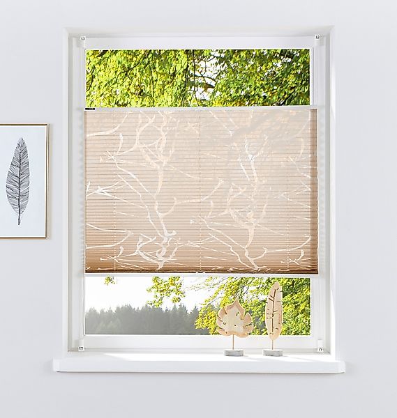OTTO home Plissee "Anna" Lichtschutz ohne Bohren verspannt Ästemotiv, Bests günstig online kaufen
