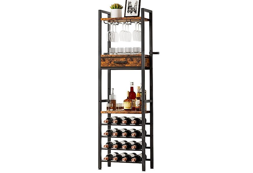 Yorbay Weinregal Vintage Design,Weinständer aus Holz& Metall für 16 Flasche günstig online kaufen